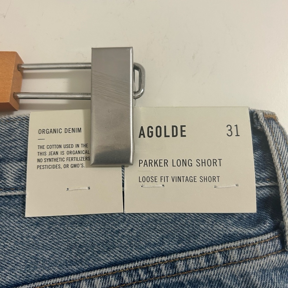 AGOLDE Parker Denim Cutoff Shorts Size 31 NWT High Rise Button Fly Distressed - Picture 6 of 8